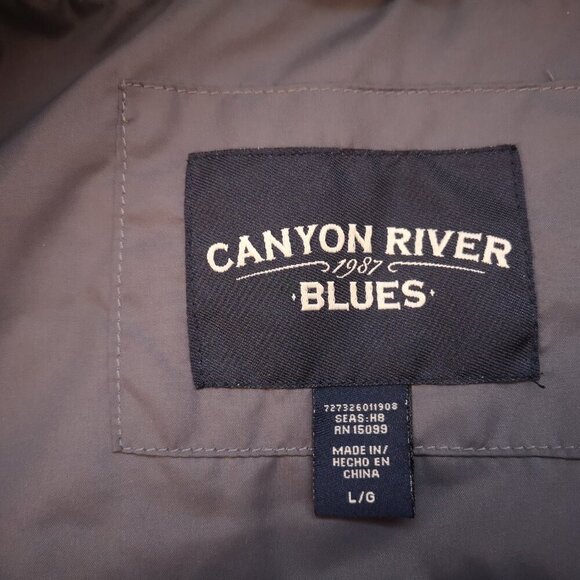 Canyon River Blues Men's Size Large Grey/Brown/White Puffy Vest - Picture 3 of 9